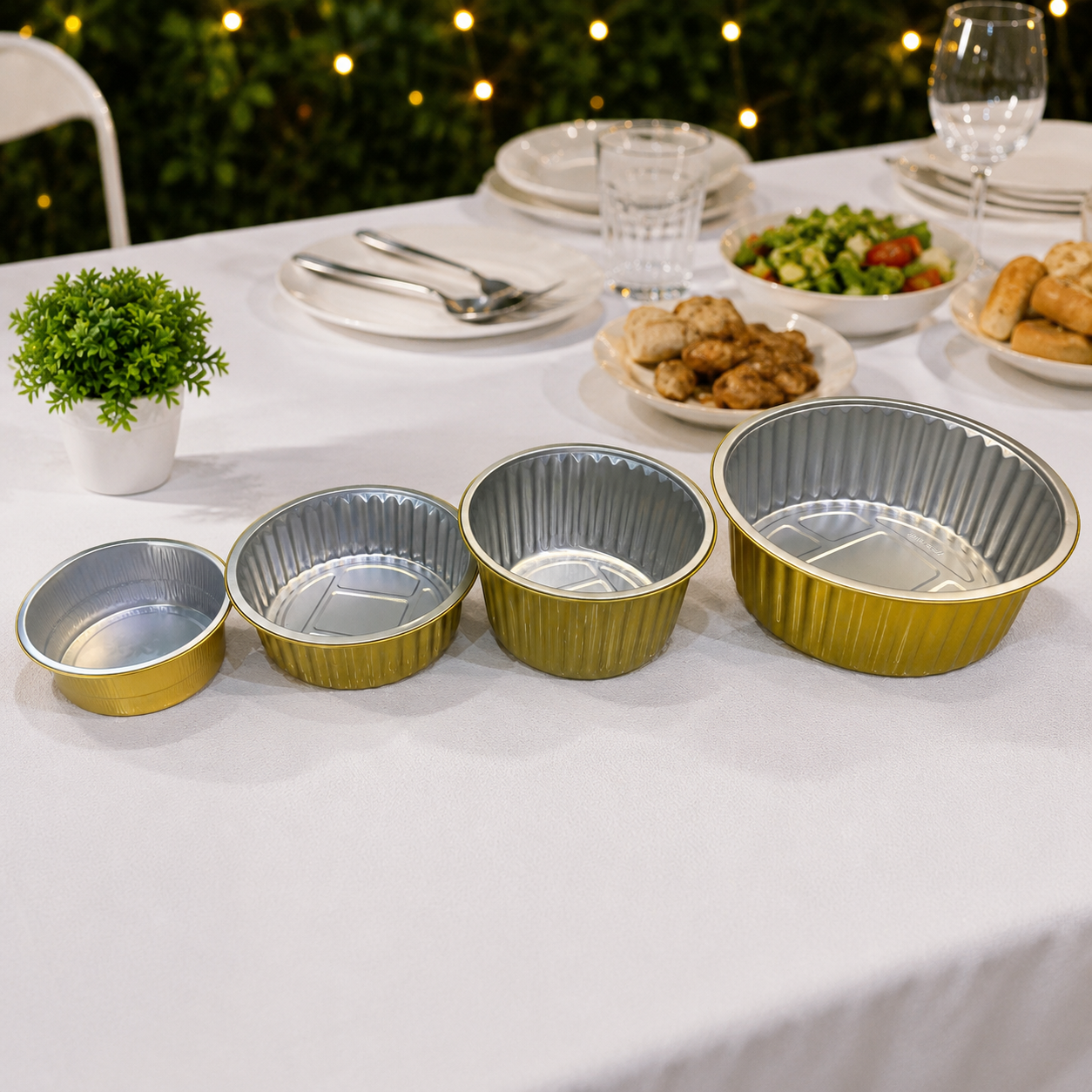 Gold Aluminum Foil Food Container B250/100 3500ml with Lid
